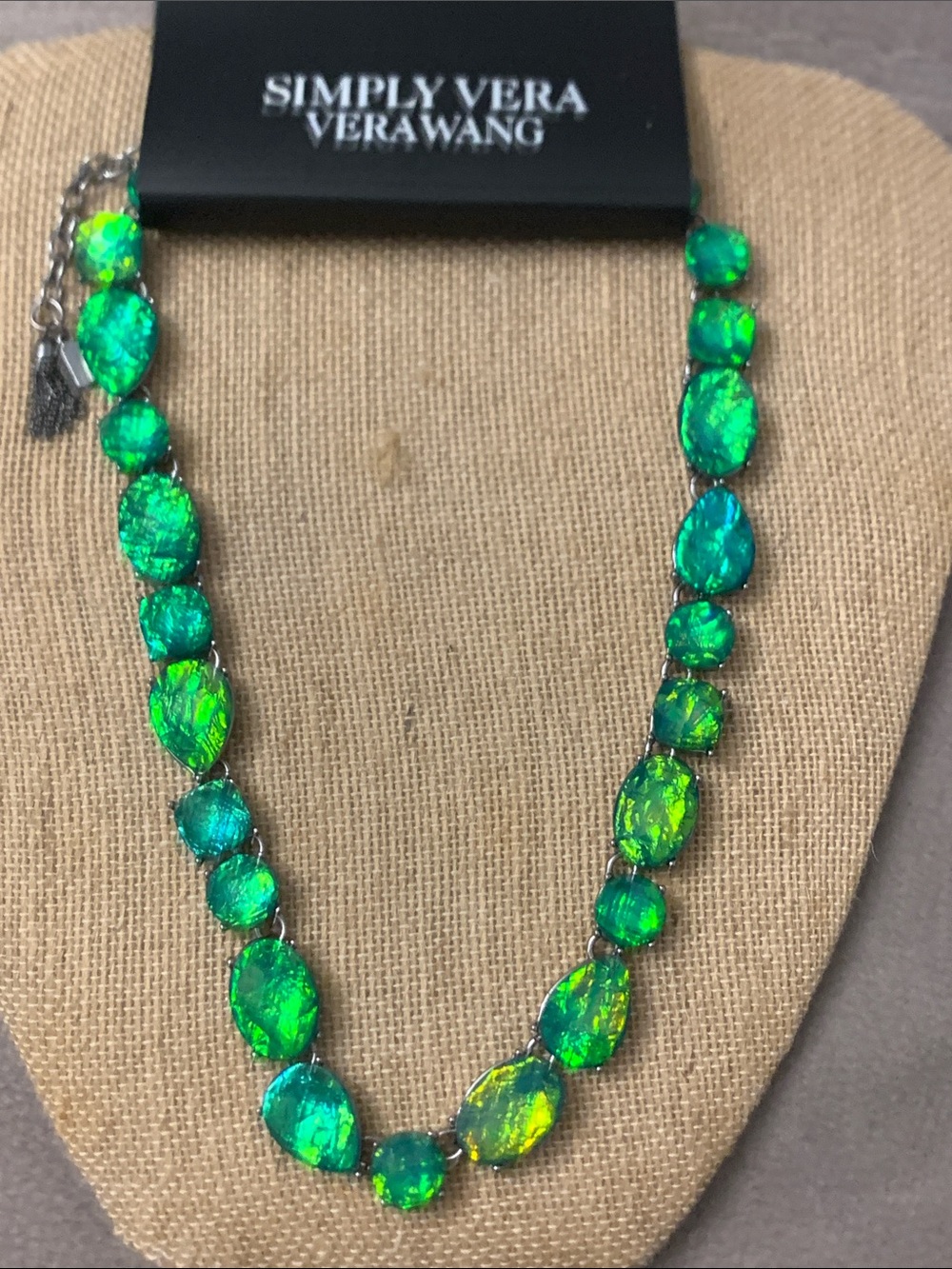 Simply Vera Vera Wang Iridescent Green Opal-Effect Statement Necklace